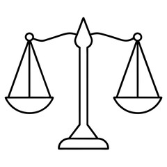 Justice law on white background