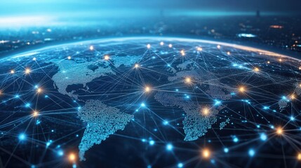 A global communication network concept. A global business strategy.