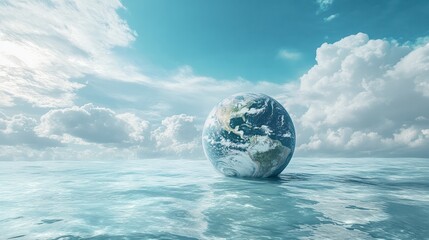 A stock photo depicting the effects of climate change on the planet Earth , global warming
