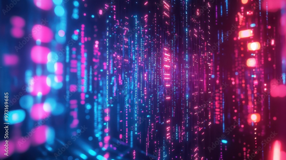 Poster abstract digital data background. can be used in the description of network abilities, technological