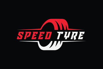 speed tyre shop logo design symbol modern silhouette automotive wheel vector illustration © Mubashar