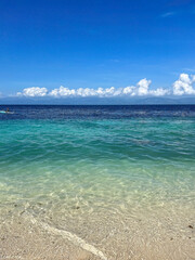 Beautiful seaside of Philippines. Ocean and white beach