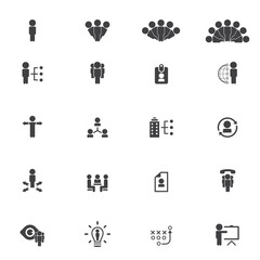 Universal business management and human resources icon set. Universal icons for web and mobile. Vector.	