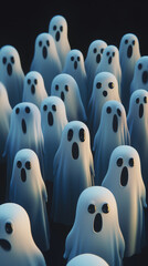 Obraz premium A Big Group of Halloween Ghosts