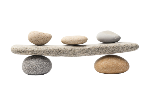 Balanced Stone isolated on white or transparent background