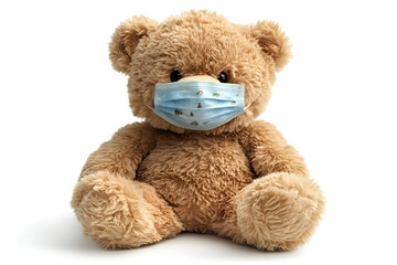 a teddy bear wearing a face mask

