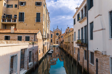 Beaufitul canal streets in Venice, Italy
