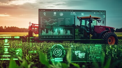 Real-time analytics dashboard showing farm productivity in digital agriculture.