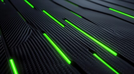 Futuristic carbon fiber background with neon green highlights and textured surface: Strong and dynamic, adding a high-tech and industrial look