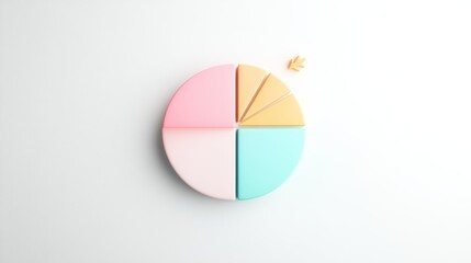 Fototapeta premium A minimalist design featuring a simple pie chart, illustrating the distribution of data categories in a clear and concise manner.