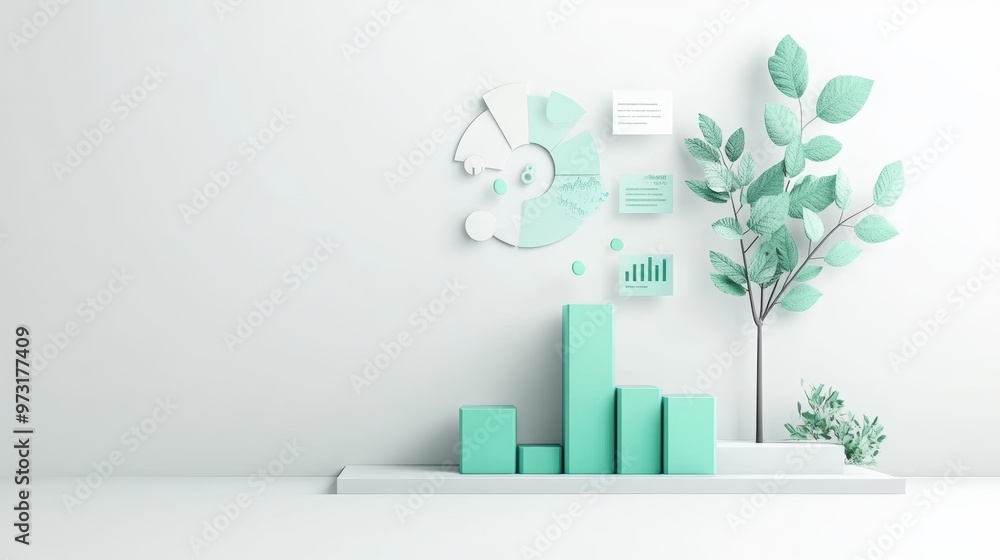 Poster a minimalist design featuring a simplified representation of a data dashboard, illustrating the key 