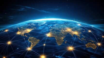 Global network connection Internet, social media, travel, global networking pattern for communication or logistical concepts.