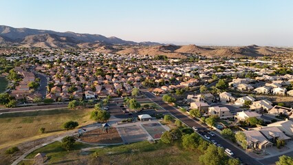 Aerial View of Phoenix, Arizona Neighborhood 