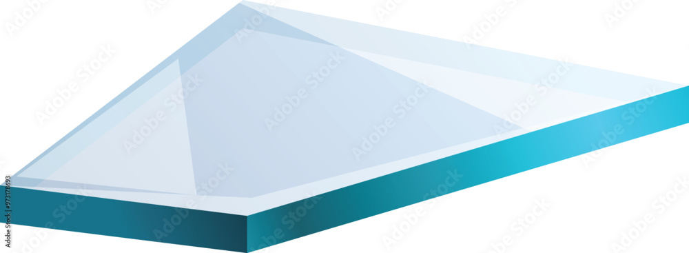 Poster triangular prism refracting a light beam creating a rainbow effect