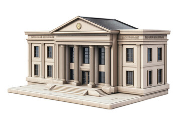 Obraz premium Bank building isolated on white or transparent background