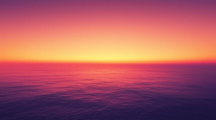 Fototapeta premium A dreamy sunset scene with a grainy gradient sky transitioning from deep oranges to soft purples, creating a warm, nostalgic feel