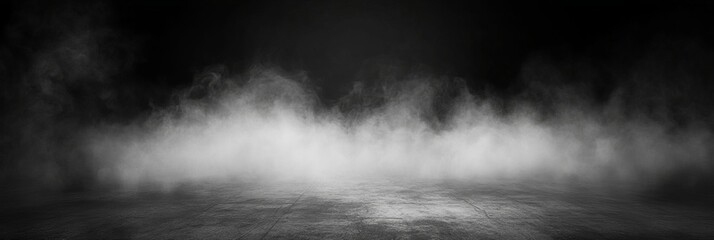 Fototapeta premium Smoke black ground fog cloud floor mist background steam dust dark white horror overlay. Ground smoke haze night black water atmosphere 3d magic spooky smog texture isolated transparent effect circle 
