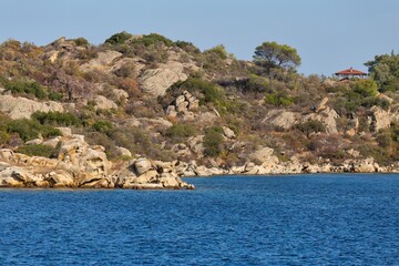 Fototapeta premium view of the coast of island on the Sithonia peninsula - Greece