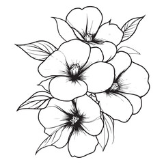 Illustration of a Flower Bouquet with Leaves on a White Background