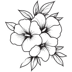 Illustration of a Flower Bouquet with Leaves on a White Background