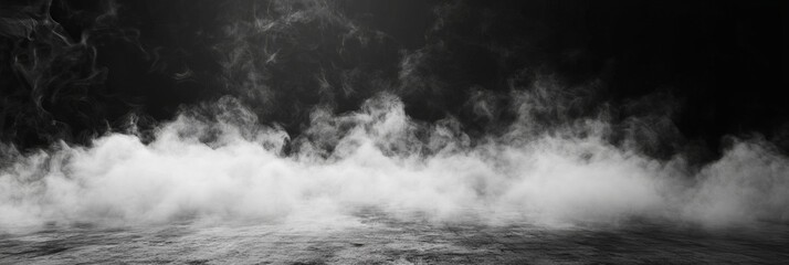 Smoke black ground fog cloud floor mist background steam dust dark white horror overlay. Ground smoke haze night black water atmosphere 3d magic spooky smog texture isolated transparent effect circle	