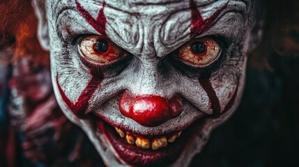 sinister clown transformation eerie portrayal of a joker metamorphosing into a zombie blending horror and dark humor