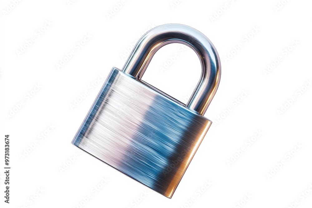 Fototapete craft a digital 3d representation of a modern, sleek padlock from above, emphasizing precise metalli