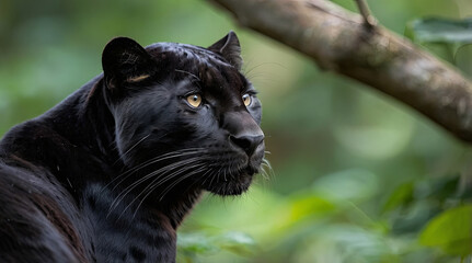 a black panther waiting to attack