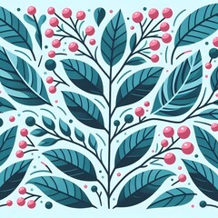 Seamless Floral Leaf Pattern Design Wallpaper Nature Design for Vintage Art Decoration Ornament Background 