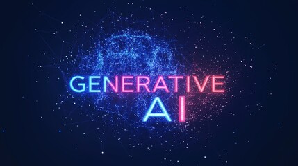 Futuristic Generative AI Neon Light Design Concept