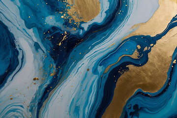 a blue alcohol stains of paint with the addition of gold powder