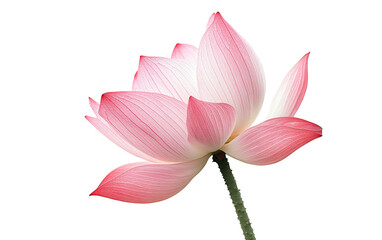 Beautiful pink lotus flower isolated on white or transparent background