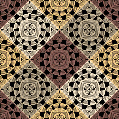 Pattern with crochet granny square wallpaper handmade decorative art design print 