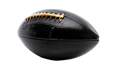 Black American Football isolated on white or transparent background