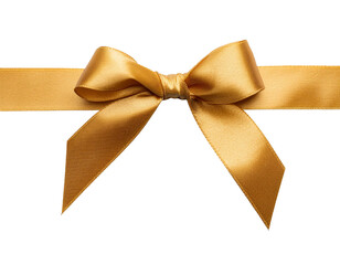 Goldene Geschenkband mit Schleife isoliert auf weißen Hintergrund, Freisteller 