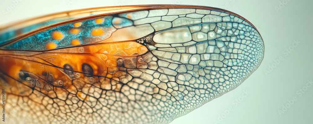 Poster detailed close-up shot showcasing the intricate and delicate structure of a cicada's wings in stunni