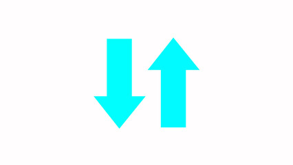 up and down directional and pointing solid  arrow icon. Up and down arrow direction sign animation.