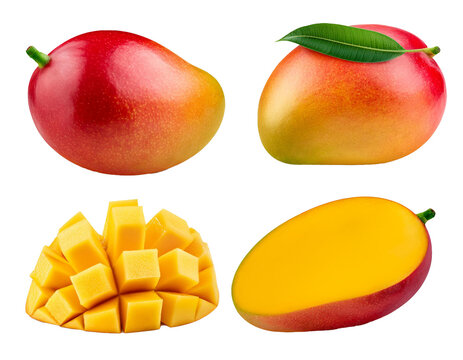 Set von Mango, isoliert auf wei&szlig;en Hintergrund, Freisteller,Transparent 