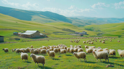 A farm where sheep are raised in Azerbaijan