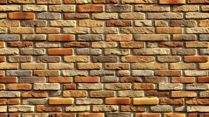 Fototapeta premium Textured brick wall with various shades of brown and red