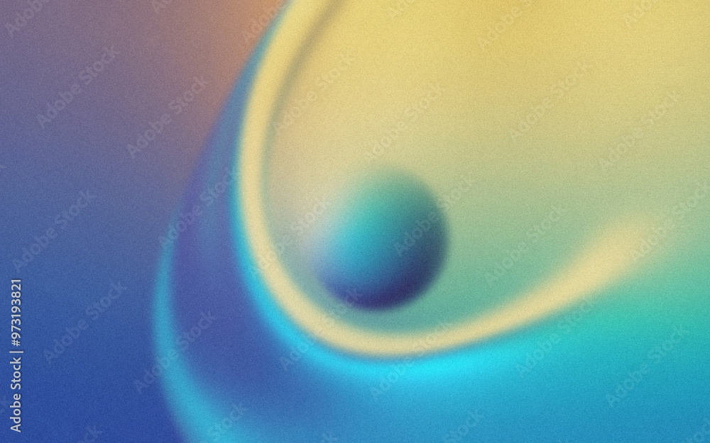 Aufkleber abstract sphere design. abstract design of a sphere in a blue and yellow gradient with a vintage tex