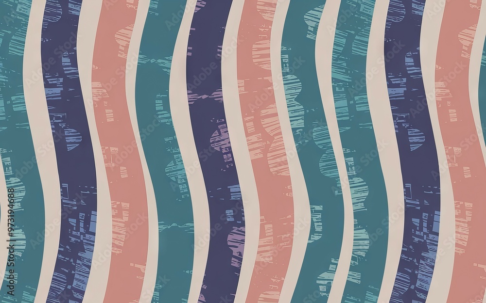 Poster wavy stripe pattern. abstract seamless pattern with colorful, wavy, and textured stripes.
