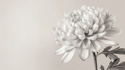 Delicate white flower with soft petals, elegantly displayed against a subtle, neutral background, perfect for minimalistic design.