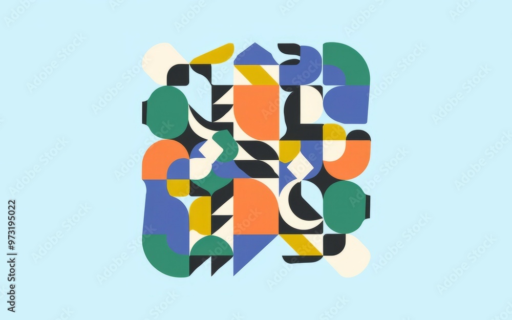 Poster abstract geometric design. colorful abstract pattern with geometric shapes, ideal for modern and art