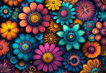 Colorful Flower Bouquet Pattern