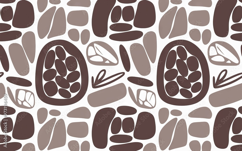 Poster abstract shapes pattern. seamless pattern with abstract organic shapes in brown shades. perfect for 