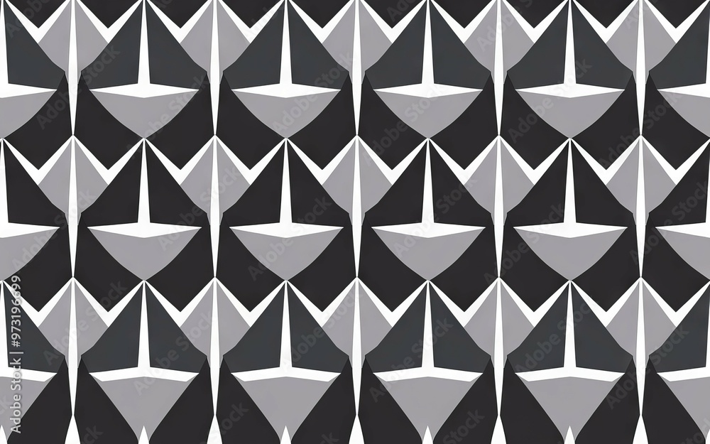 Poster geometric pattern. seamless repeating geometric pattern with grey and black shapes. ideal for textil