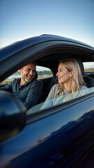 car country travel couple automobile nature driving