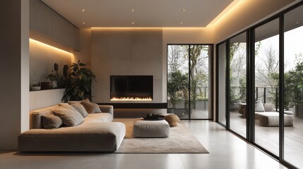 Fototapeta premium Chic Minimalist Home Decor for Cozy Ambiance