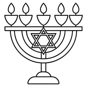 recommend clip art: Hanukkah line art vector illustration 